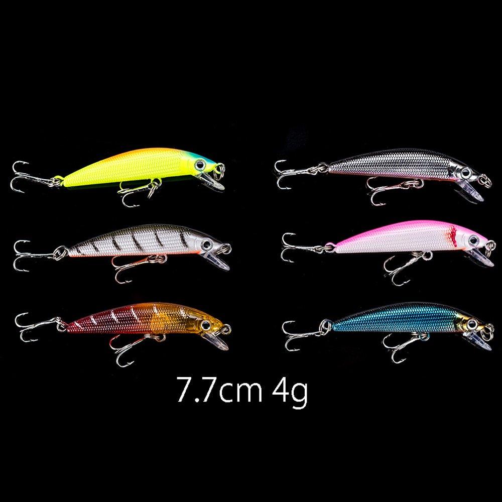 Zmart Lure Set of 43 Minnow 12cm 11cm 10cm 7cm Fly Fishing Hard Bait Wobbler Carp 6 Models Tackle 7.7cm