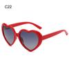 Солнцезащитные очки ярких цветов в форме сердца для вечеринок, пляжные солнцезащитные очки в форме любви для женщин