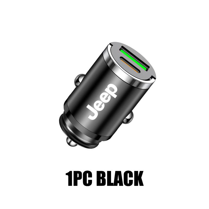 Car Logo USB Auto Super Fast Charging Phone Charge Charger For Jeep Cherokee Wrangler JK Gladiator Compass Renegade Patriot AJP1