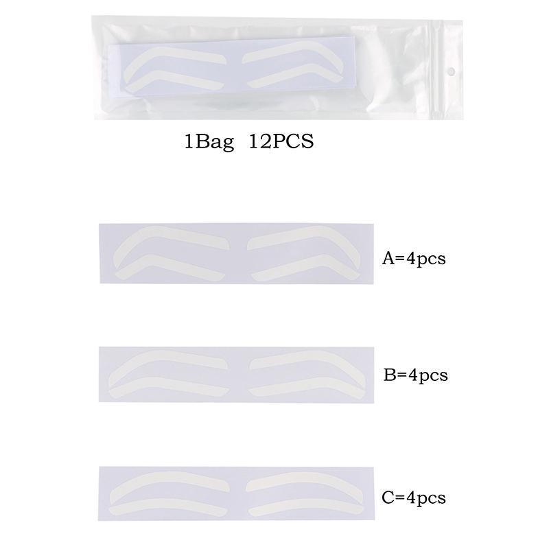 12 шт./пакет 3 типа одноразовый трафарет для дизайна бровей аэрограф для бровей вспомогательная наклейка для бровей придание формы тонирующий макияж