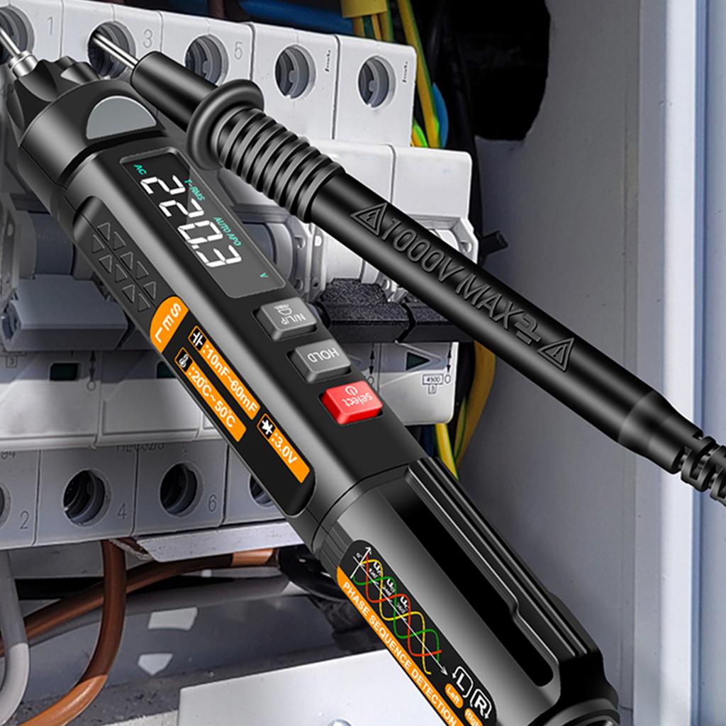 Модернизированный цифровой мультиметр с ручкой, электрический тестер с NCV-вольтметром, амперметром, омметром, цифровой тестер сопротивления