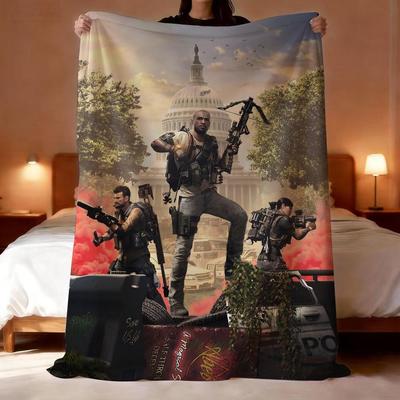 Game Tom Clancy's The Division 2 Throw Lightweight 240g Flannel Blanket Soft Skin-friendly for Summer Cooling