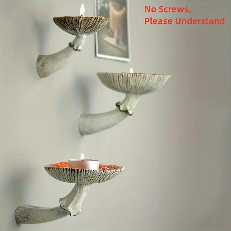 1pc Mushroom Storage Rack, Sundries Storage Decoration, Wall Hanging Mushroom Head Decoration, Wall Decor Home Decor, Room Decor