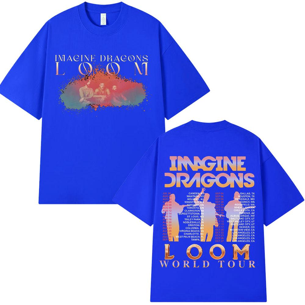 Imagine Dragons Loom World Tour T Shirts Hip Hop Rock Band Vintage Tshirt Fans Gift 100 Cotton Loose Cozy Short Sleeve T Shirt