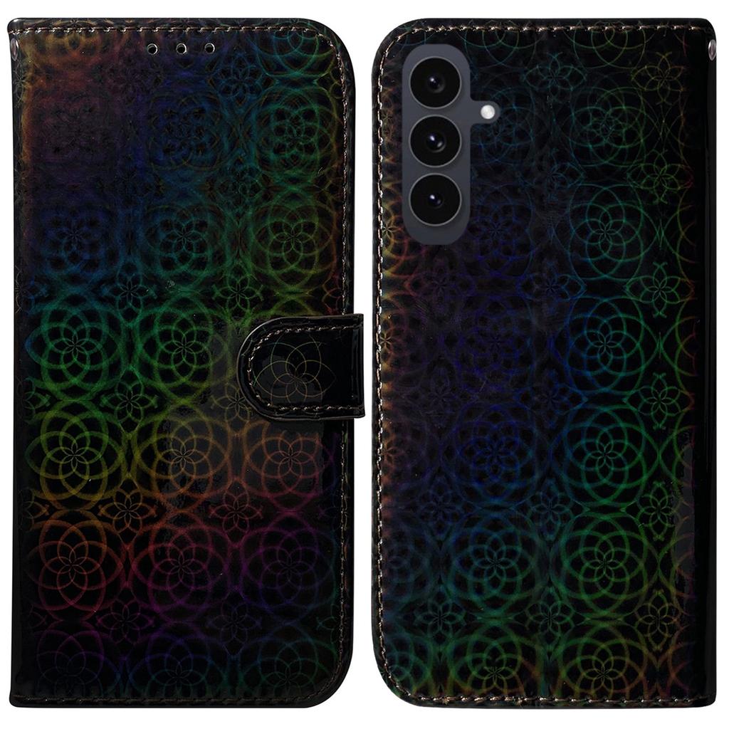 Чехол-подставка для Samsung Galaxy S25 FE, кожаный чехол для телефона с ослепительным цветочным узором и ремешком на запястье