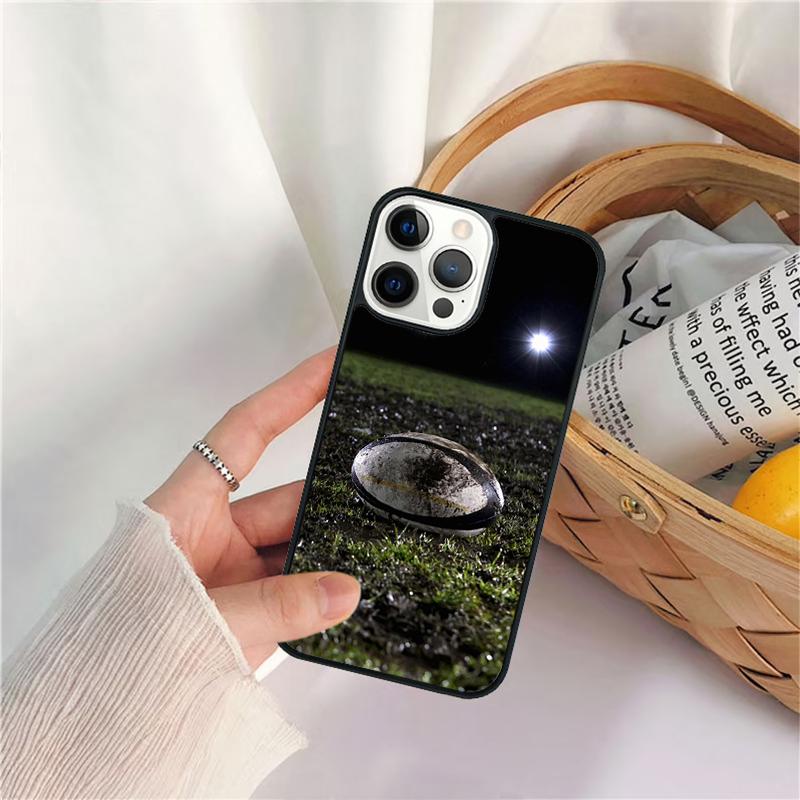 Чехол для телефона в виде мяча для регби для iPhone 17 Air 16 15 14 11 12 13 Pro MAX Plus coque Чехол-оболочка