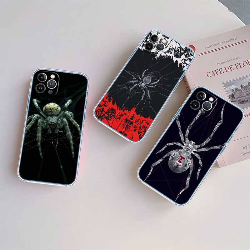 NH40 Spider Transparent Phone Case for LG K22 K30 K40 K40S K41 K42 K50 K50S K51 K51S K52 K61 K62 K71 K92 Q60 Q61 V40 V50 V60