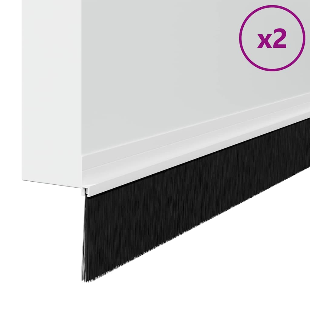 Self Adhesive Door Brush Seals 2 pcs White 100 cm