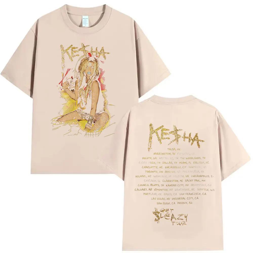 90s Vintage Kesha Album Graphic T Shirt Unisex Women High Quality Fashion Pure Cotton Tshirt Aesthetic Clothing Short Sleeve Top