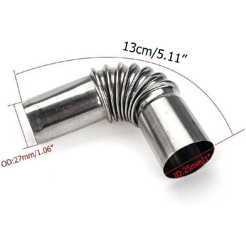 BWESOO 4Pcs Stainless Steel 24Mm Air Diesel Parking Heater Exhaust Pipe Tube Elbow Connector For Diesel Boat Heater 1M Automotive Replacement Exhaust