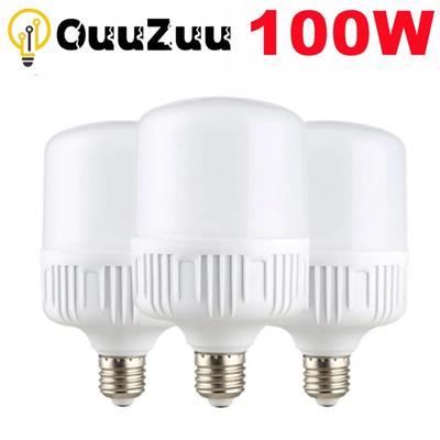 100 Вт E27 светодиодный светильник с винтом, высокая яркость, белый свет, 220 В, 6000 К, защита глаз, немерцающая лампа с высоким тепловыделением