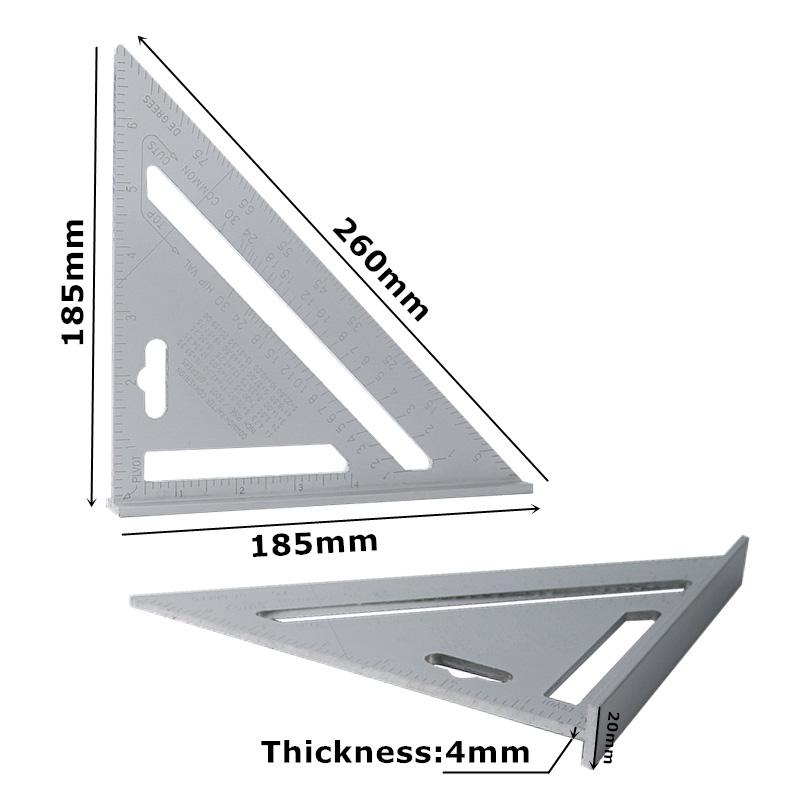 Woodworking Triangle Ruler Tools High Accuracy Precision Corrosion Resistance