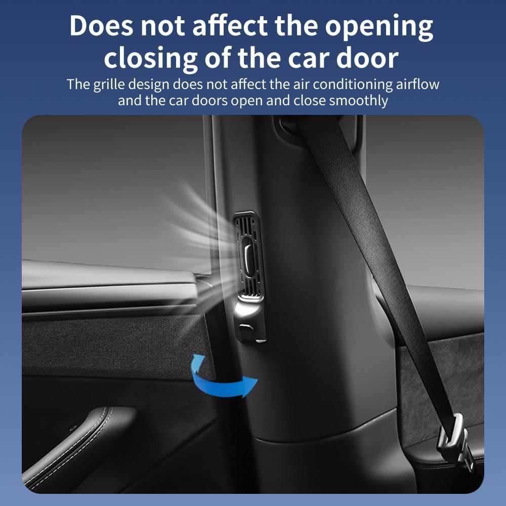 2PCS Rear Air Outlet Protective Hook ABS Bag Hanger For Tesla Model Y L 2025-2026 2-in-1 Car Interior Accessories Cover