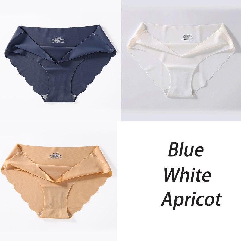 3PCS/Set Seamless Silk Women's Panties Briefs Women Underwear Female Underpants Comfortable Silk Panty Sexy Woman Lingerie M-XL