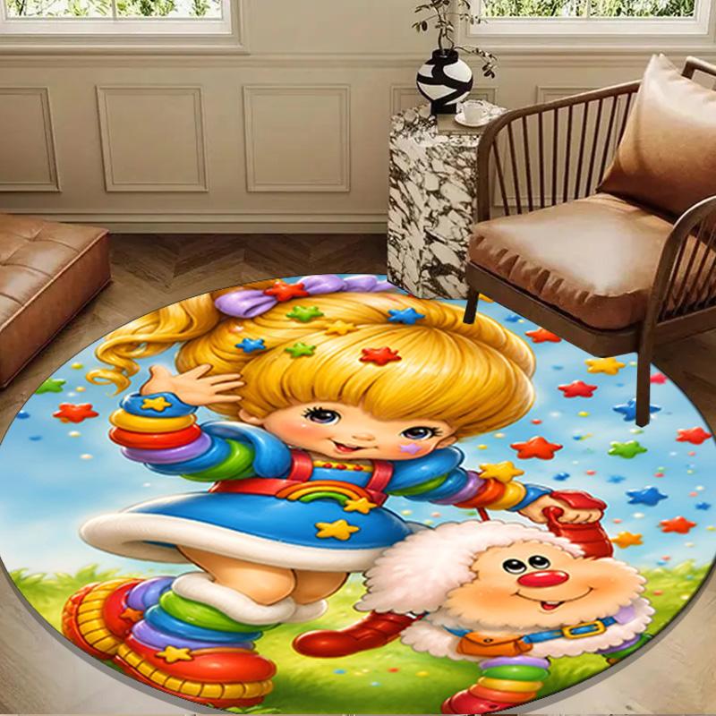 Rainbow Adventure Round mat, Anti-slip Circle Carpet Chair rug For livingroom,Bedroom, doormat home decor Gift Christmas Gifts