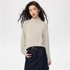 Giordano Women's Spliced Raglan Mock Neck Loose Knit Sweater