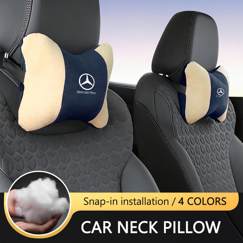 SFX1 Car Neck Pillow Snap-in Installation Headrest Comfortable Head Cushion For Mercedes Benz A C E S Class CLA GLC GLB GLE GLS W213