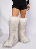 Cross-border Y2k Imitation Raccoon Fur Boots Long Tube Winter Ladies Winter Imitation Fur Fox Snow Boots Tall Boots