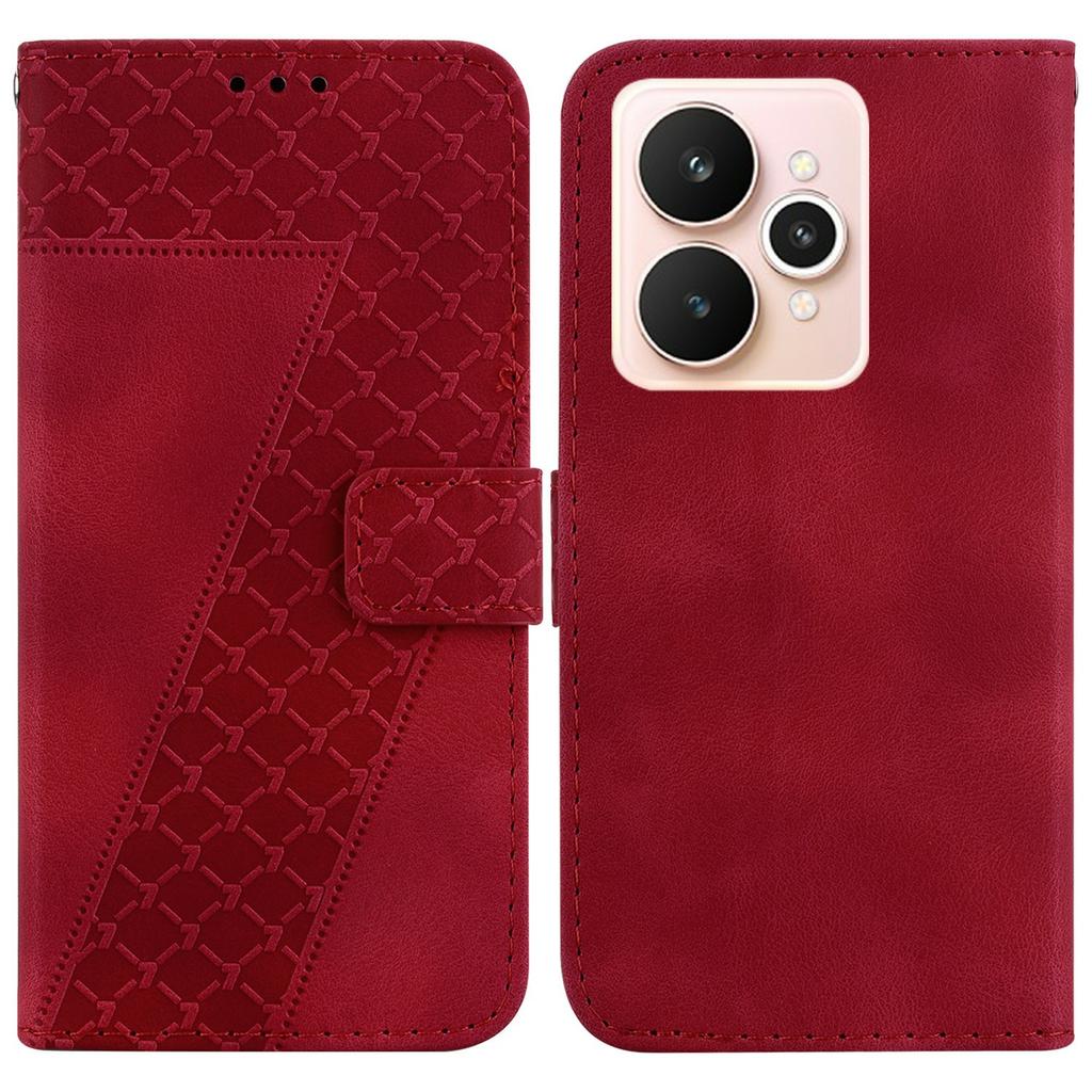 For Realme 15 Pro 5G/15 5G Stand Case 7-Shaped Pattern Imprint Leather Phone Cover with Strap