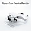 Head Mount Magnifier with LED Lights Magnifying Headband Glasses 5 Replaceable Lenses for Reading Close Work Jewelry