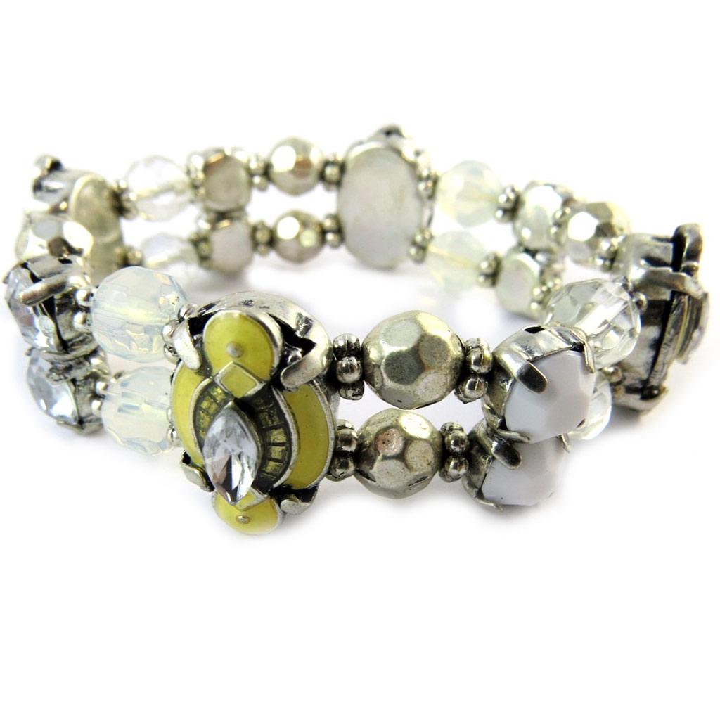 Les Trésors De Lily [E3179] - Bracelet 'Sissi' White Silver