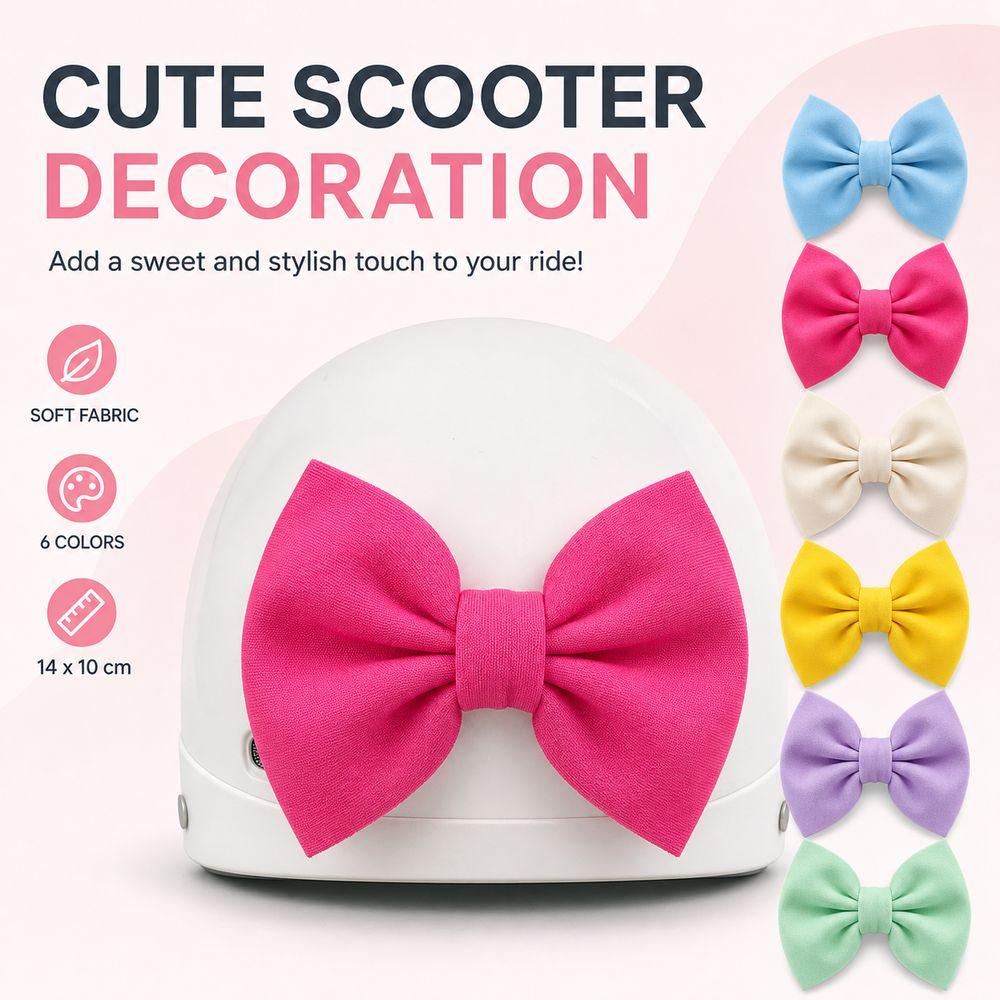 Fabric Motorcycle Helmet Bow Self Adhesive Electric Bike Tail Decor Electric Bike Tail