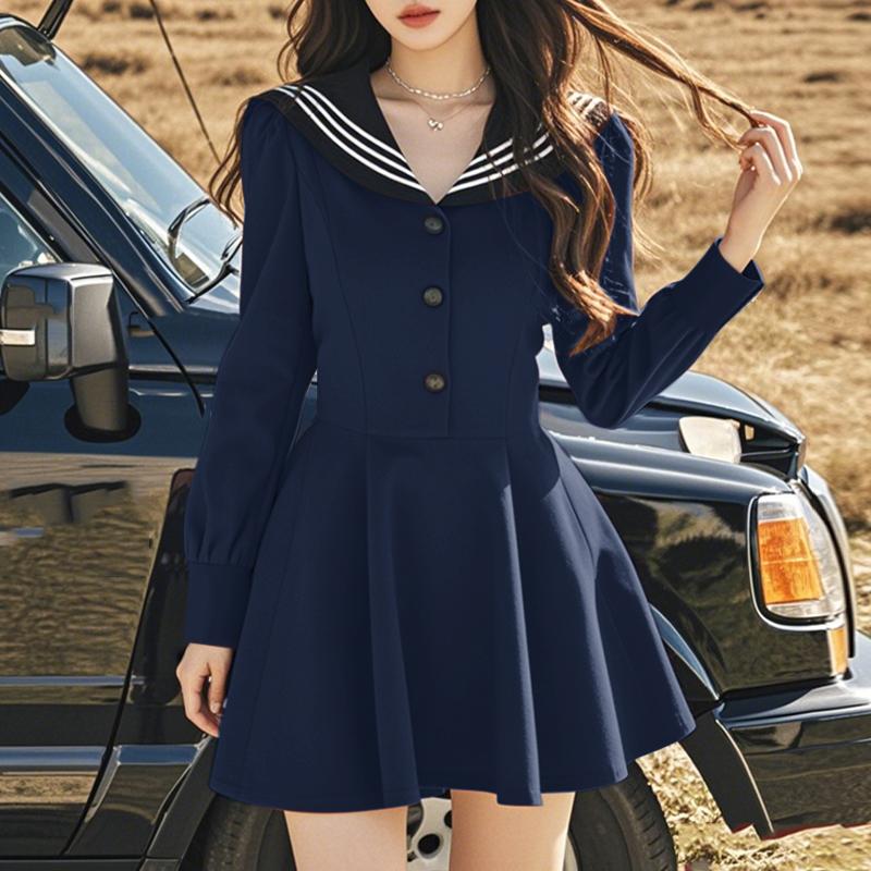 VONDA Женские летние полосатые платья с длинным рукавом и лацканами