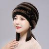 Hot Sale Winter Thick Women Real Mink Fur Hat Outdoor Keep Warm Real Mink Fur Hats Lady Knitted Natural Mink Fur Cap