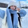 Solid Color Long Wool Tassel Scarf Korean Style Cashmere Shawl Fashion Winter Cashmere Scarf  Girl