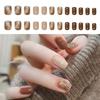 24pcs Press On Nail Short Square Shape False Nail Valentines Nail Full Cover Artificial Nail Manicure for Women