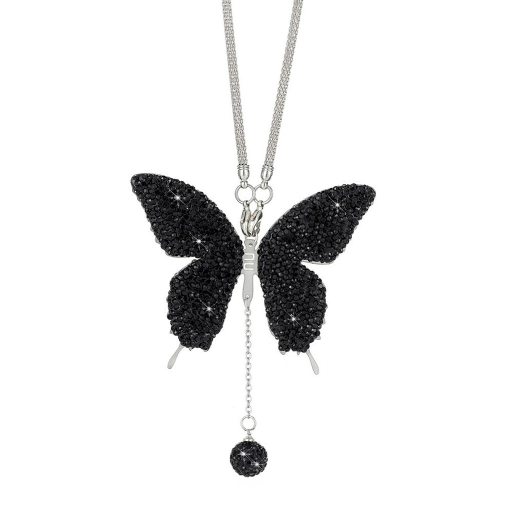 Bling Butterfly Diamond Автомобильные аксессуары для женщин Кристалл Автомобильное зеркало заднего вида Подвески Украшение автомобиля Подарок на день Святого Валентина