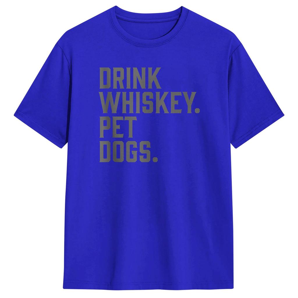 Drink Whiskey Pet Dogs Funny TShirt Unisex Vintage T Shirts Summer ONeck Trendy Cool Tee Shirt Print Oversized Clothes