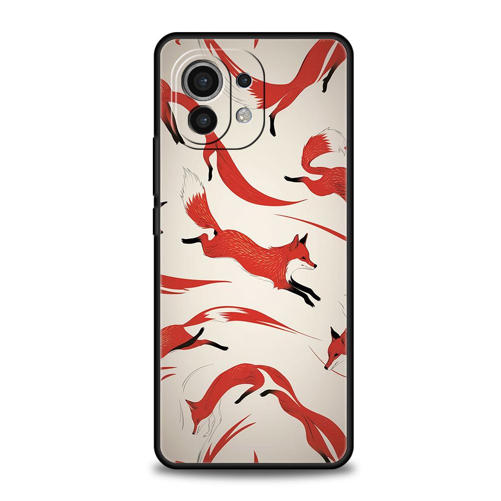 Cute Red Fox Phone Case Cover for Xiaomi Mi 15 14 13 12 11 Ultra 14T 13T 12T 11T 10T Pro Lite 5G Shockproof Soft TPU Capas Bags