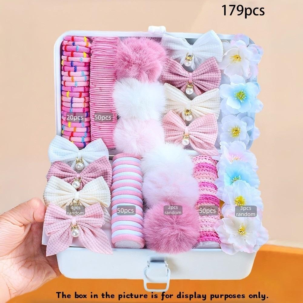 High Elastic Hair Accessories Set No Hurt Hair Hair Clips Bow Hair Ties  Princess Gift Set