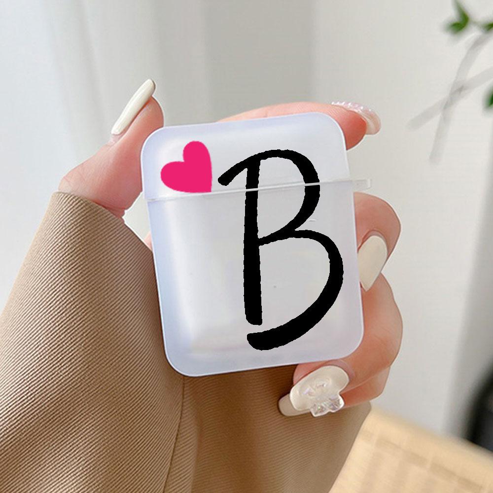 Чехол с начальной буквой A Z и сердцем для наушников Airpods 4-го 3-го Pro 3 2 Чехол для Airpod 2 3 1 Защитный аксессуар Чехол Funda