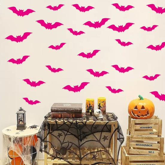 16 шт., стикер на стену на Хэллоуин, жуткие 3D наклейки с летучей мышью, долговечная наклейка на стену для праздничного украшения на Хэллоуин
