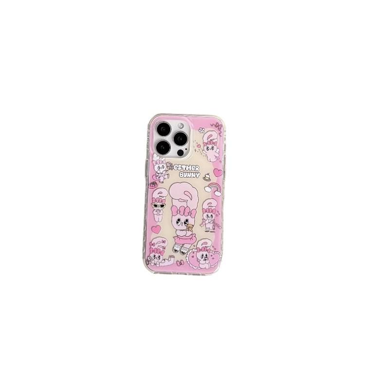 Розовый градиентное сердце Чехол для iPhone 17/16 Pro Max/15/14 - Дизайн Кролик Эсмеральда