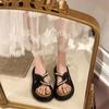 Thick Bottom Heightening Outer Wear One-word Slippers Female 2025 Summer New Fairy Wind French Beach Pearl Cool Slippers