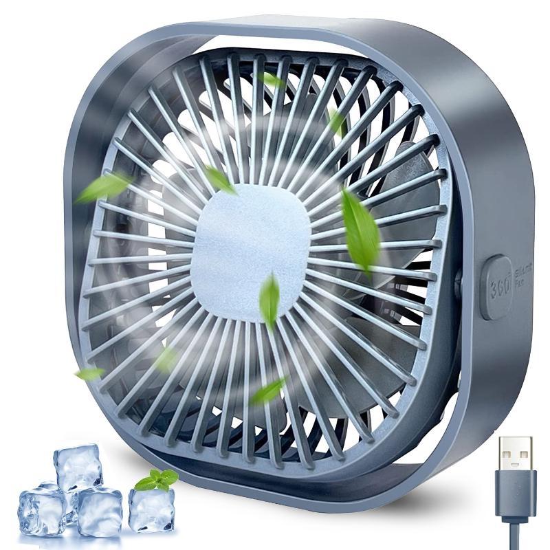 USB Desk Fan Mini Desktop Cooling Fan with 3 Speeds Adjustable, Personal USB Silent Powerful Fans