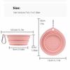 with Carabiner Silicone Pet Bowl Solid Color Puppy Water Container  Outdoor Travel