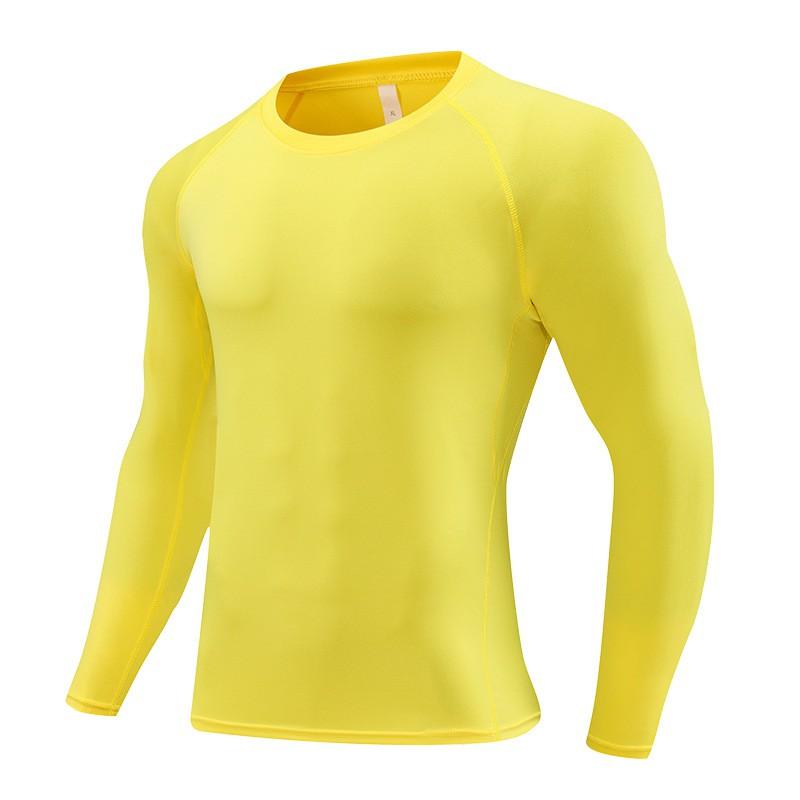 Mens Quick-Dry Compression Long Sleeve Cycling Jersey Breathable Athletic Base Layer Running Gym Basketball Training