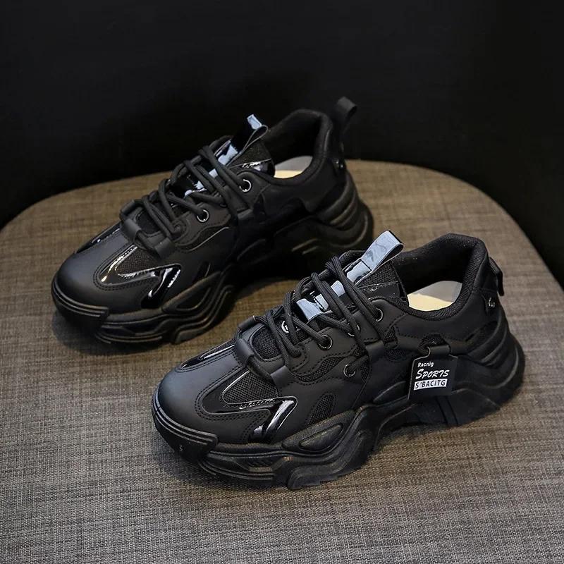 Модная женская обувь на платформе, уличная повседневная обувь на шнуровке, дышащие массивные кроссовки, женские нескользящие Zapatillas Mujer