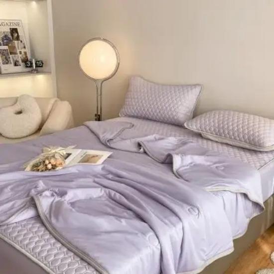 Новое Летнее Одеяло из Прохладного Шелка Однотонное, Мягкое и Удобное Одеяло для Кондиционера, Односпальное, для Взрослых, Подарочное Одеяло