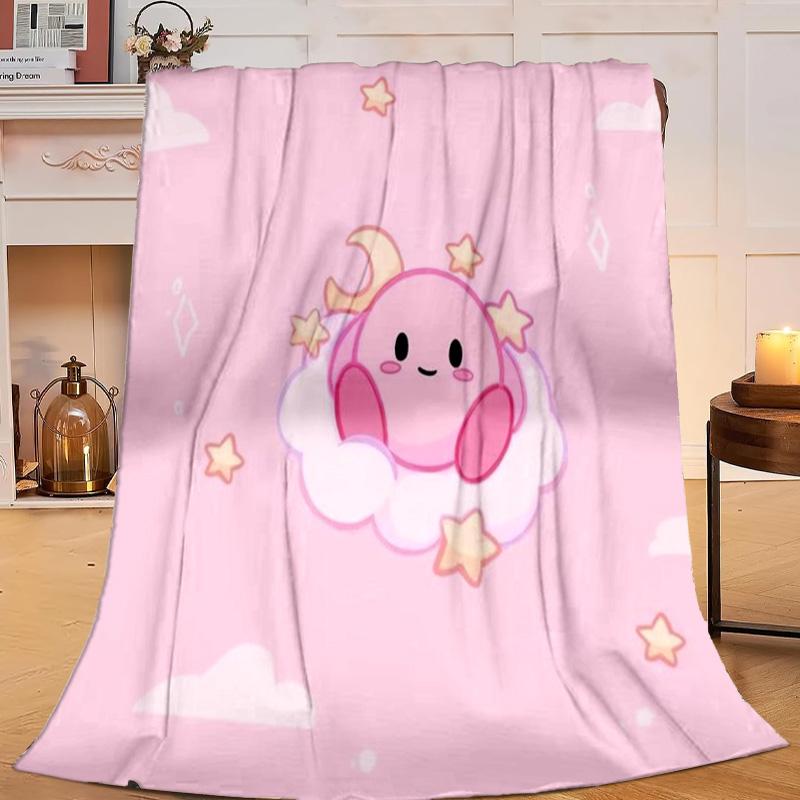 1PC Pink pika Pattern Flannel Blanket Gift, Suitable for Both Men And Women, Soft Ideal for Beds And Sofa, Birthday Or Christmas Gift