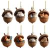 1/8Pcs Christmas Ornament Acrylic Forest Animal Acorn Ornament Holiday Party Hanging Decoration Christmas Gift