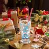 5PCS Christmas UV DTF Cup Wraps Blue Snowman Dwarf Uvdtf Transfer Stickers for 16oz Glass Cup Winter Xmas Tree Snowflake Gingerbread Man Design No Hea