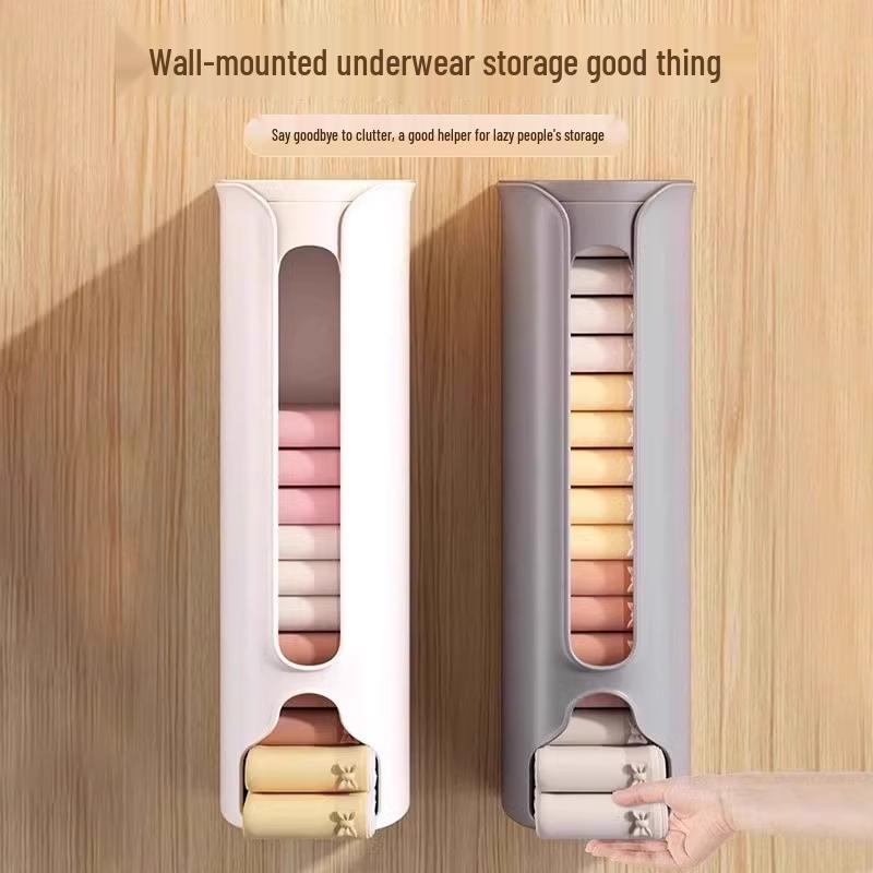 Wall-Mounted Pull-Out Underwear & Sock Storage Box - Punch-Free Organizer