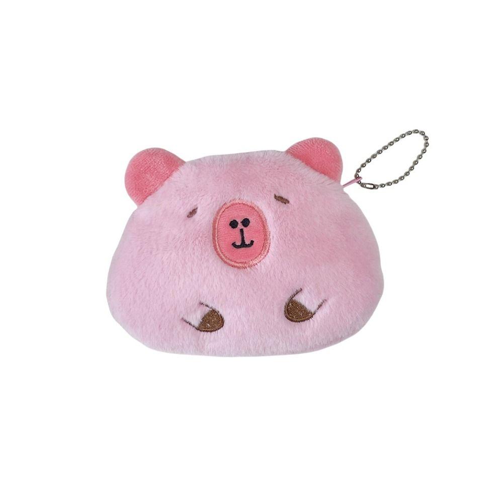 Soft Capybara Coin Purse Cartoon Guinea Pig Bag Pendant Fashion Plush Doll Keychain  Backpack Decor