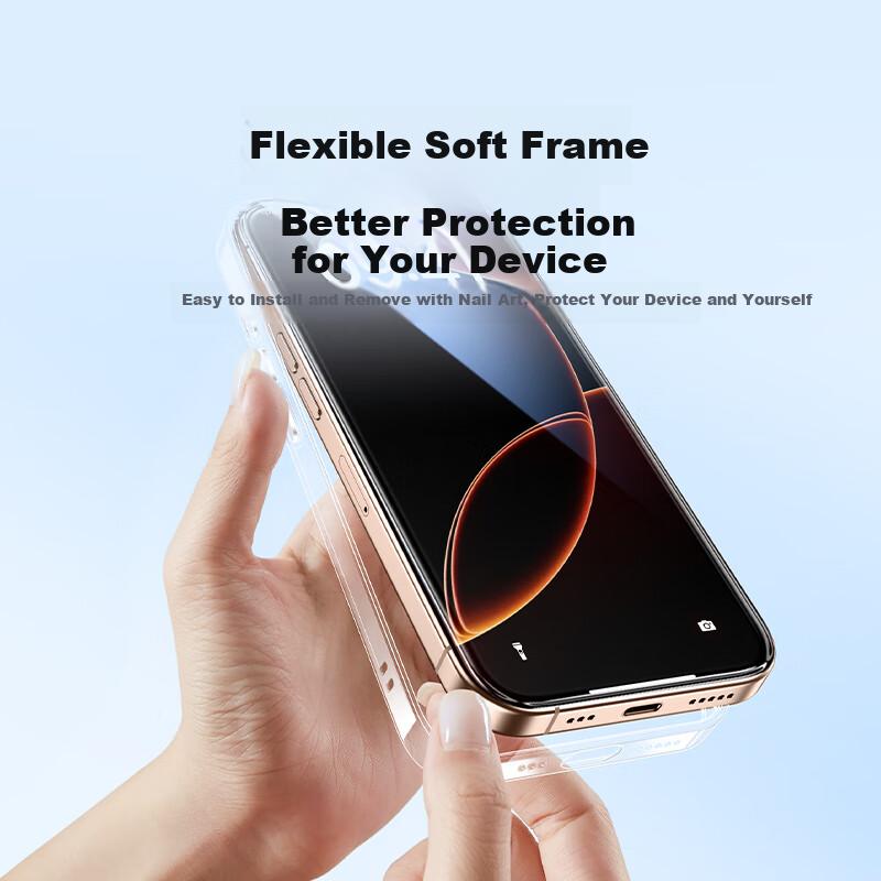 UGreenIPhone 16 Pro Max Case, Air Cushion Shockproof Ultra-Thin Heat Dissipation Transparent Lens Full Protection Soft Edge Hard Back for 16 Pro Max