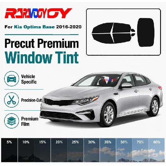 For Kia Optima Base 2016- RAVOOY Pre-Cut Window Tint Film Vehicle-Specific Full Kit Front & Rear Windows Precision-Cut